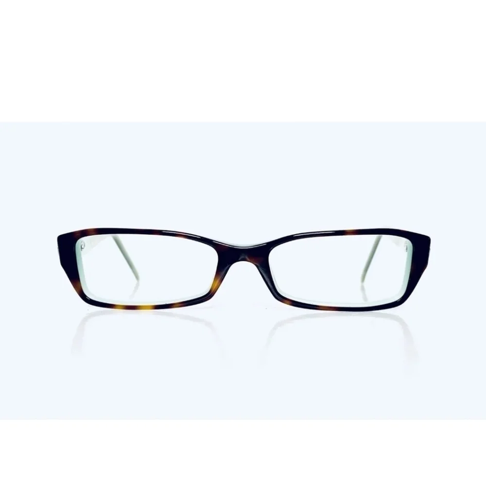 DKNY women's Tortoise Rectangular perscription Frame W Teal Interior Glasses New